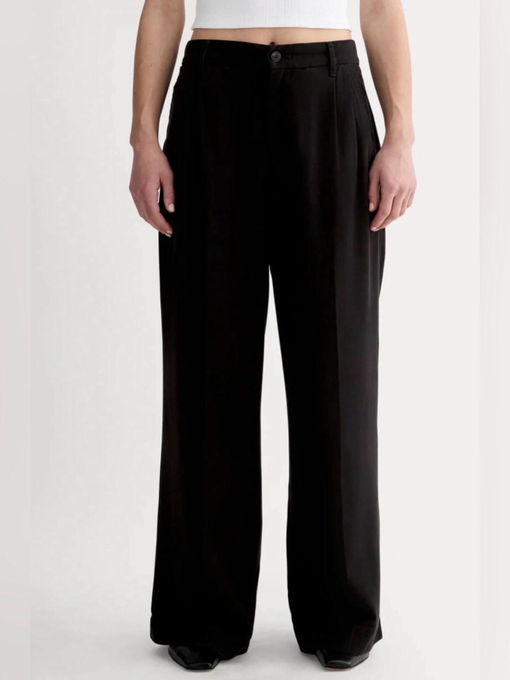 New Everlane THE TROUSER IN BUTTERSOFT Black Size 14 - Picture 11 of 12